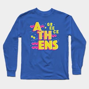 Retro 90s Athens, Greece Long Sleeve T-Shirt